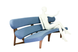 Stunning Curved Sculptural Floating 3-Seater Sofa