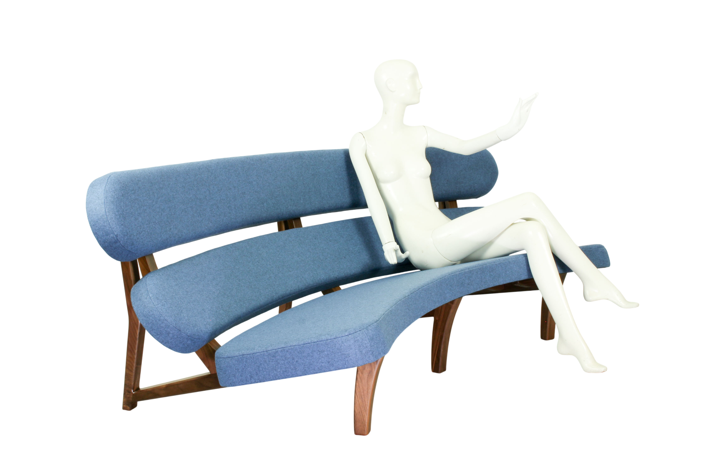 Stunning Curved Sculptural Floating 3-Seater Sofa