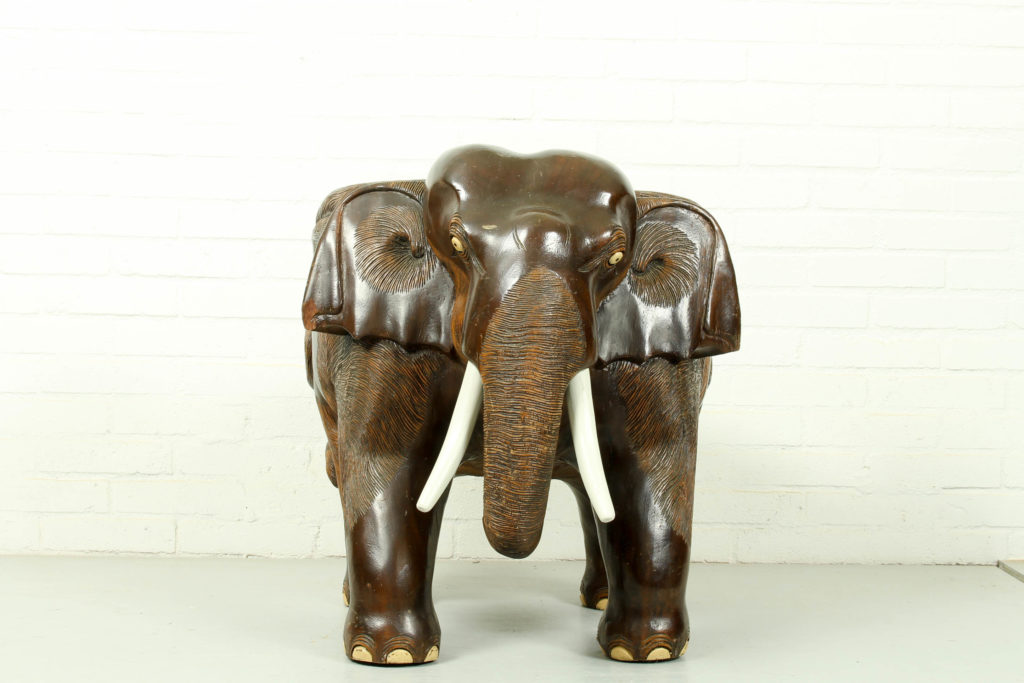 Mid Century Carved Elephant Chair The Great Apple