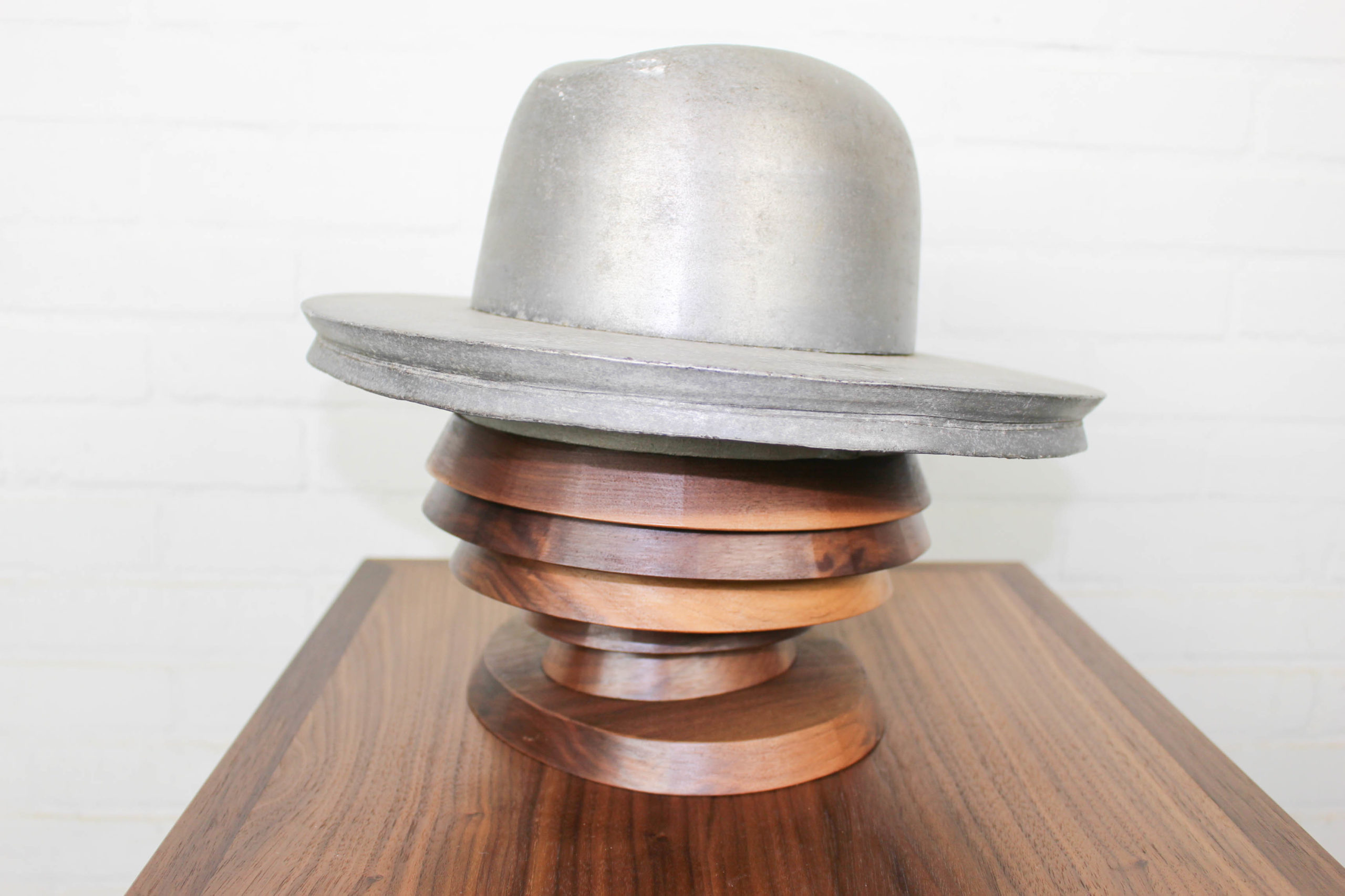 Vintage aluminum hat block mold form, circa mid-20th century with ...