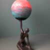 Art Deco Vintage Nude Lady Spelter Statue Lamp French Pate de Verre Globe - Image 5