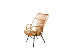 Metal and Rattan Terrace or Lounge Chair from Rohé Noordwolde, 1960s