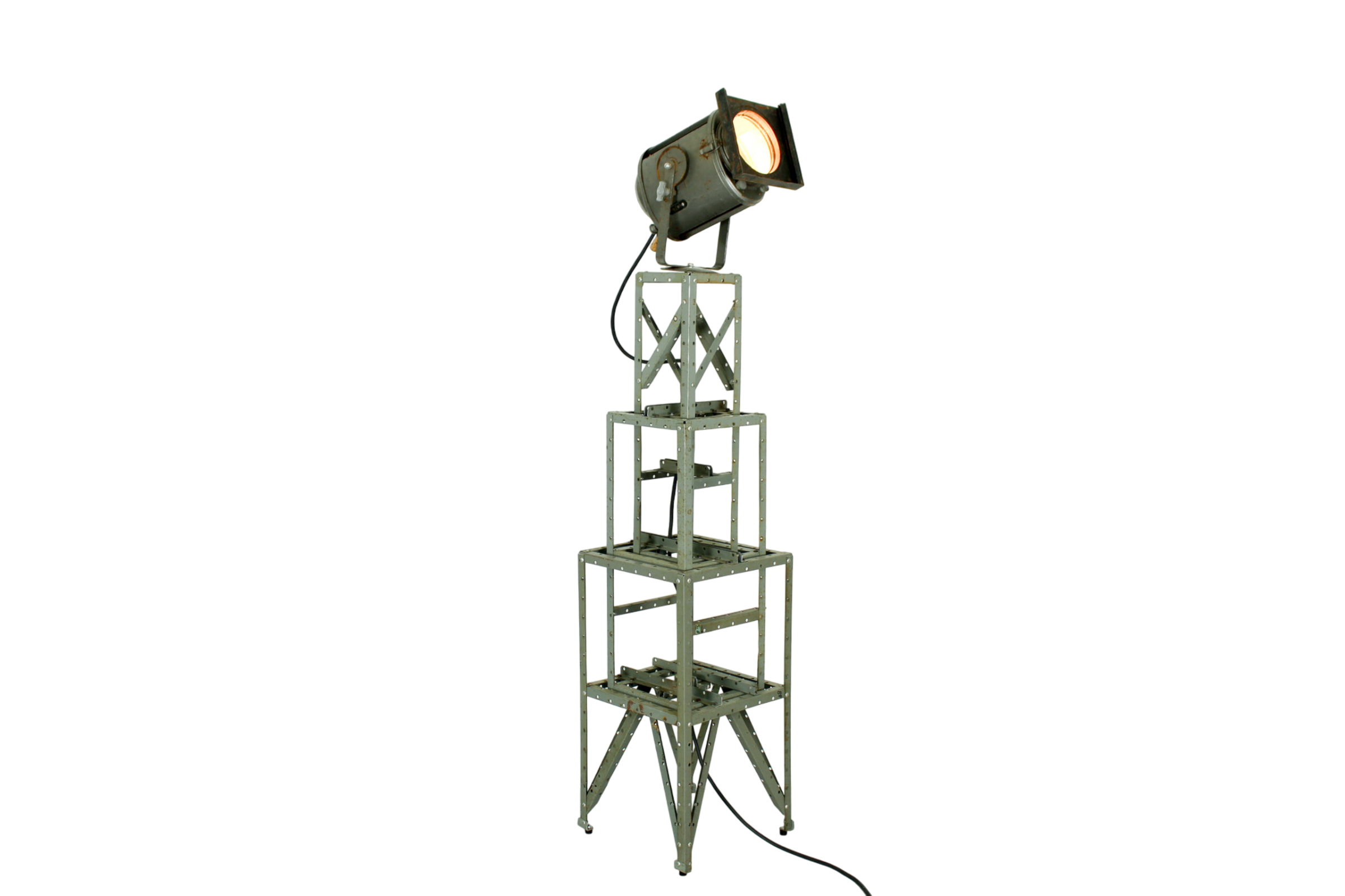 Mid Century theater spotlight by AE Cremer Paris on industrial stand