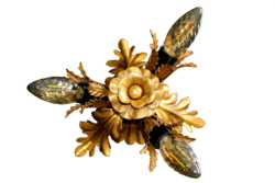 Banci Firenze Gilded Flush Mount Italian Wall Lamp, 1960s