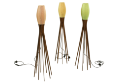 Original celloid plissee lamp (1960s) with wood stand