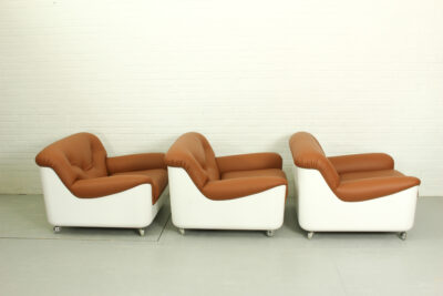 Space Age Fiberglass Lounge Chair in cognac leather, 1970s - Image 14