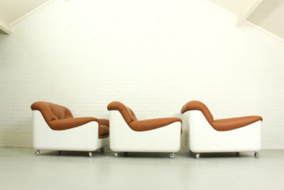 Space Age Fiberglass Lounge Chair in cognac leather, 1970s - Image 12