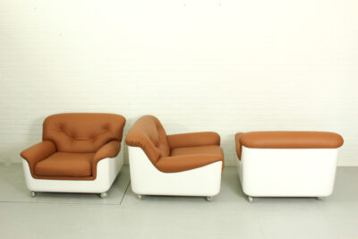 Space Age Fiberglass Lounge Chair in cognac leather, 1970s - Image 11