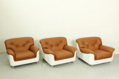 Space Age Fiberglass Lounge Chair in cognac leather, 1970s - Image 10