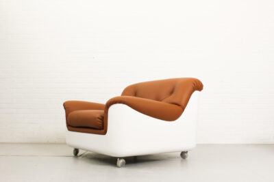 Space Age Fiberglass Lounge Chair in cognac leather, 1970s - Image 9