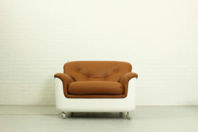 Space Age Fiberglass Lounge Chair in cognac leather, 1970s - Image 5