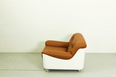 Space Age Fiberglass Lounge Chair in cognac leather, 1970s - Image 3