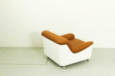 Space Age Fiberglass Lounge Chair in cognac leather, 1970s - Image 2