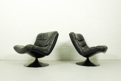 Set of 2 Vintage Dutch design F978 swivel chairs by Geoffrey Harcourt for Artifort, 1960s