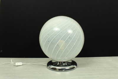 Mid Century Swirl Murano Table XL Ball Lamp with Chrome base - Image 3