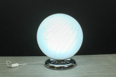 Mid Century Swirl Murano Table XL Ball Lamp with Chrome base - Image 2