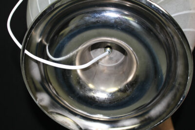 Mid Century Swirl Murano Table XL Ball Lamp with Chrome base - Image 13