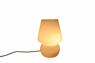 Mid Century Murano Mushroom glass table lamp, Italy, 1970s