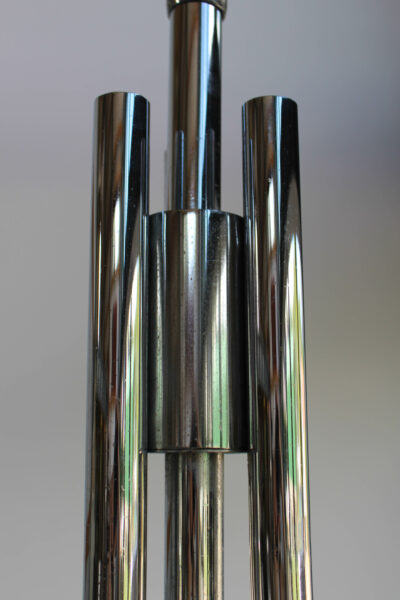 Gaetano Sciolari Attr. Four Arm Murano Glass Chrome Chandelier, 1970s - Image 9