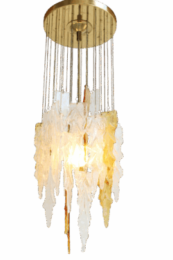 Vintage bicolore Murano glass ceiling lamp by Carlo Nason for Mazzega, 1970s