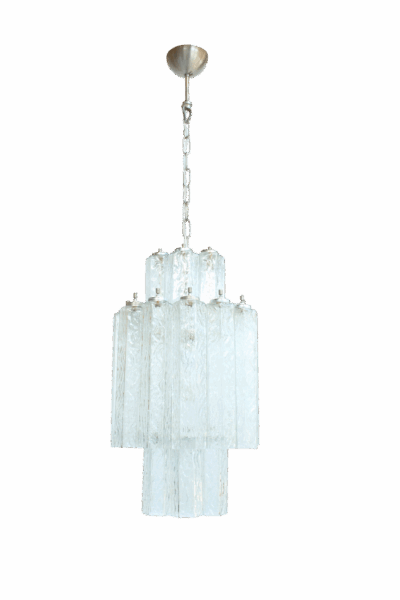 Chandelier with Murano tubes Vintage attributed to Venini - Image 11