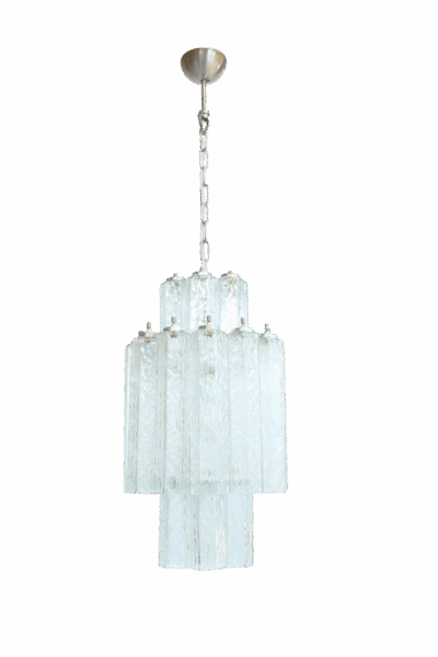 Chandelier with Murano tubes Vintage attributed to Venini - Image 10