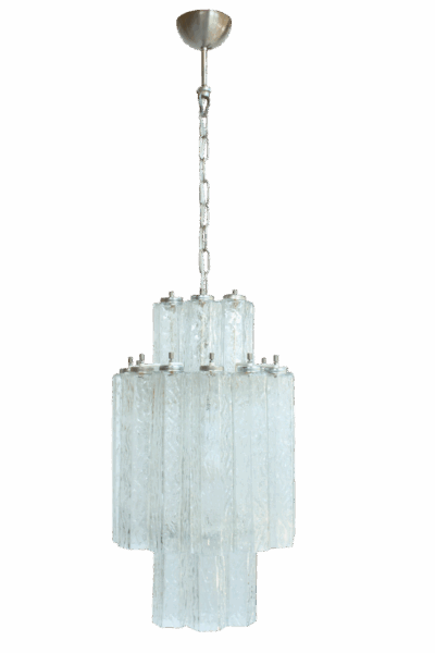 Chandelier with Murano tubes Vintage attributed to Venini - Image 9