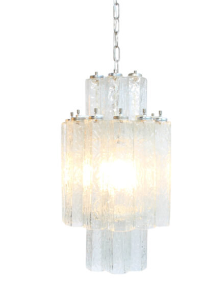 Chandelier with Murano tubes Vintage attributed to Venini - Image 3