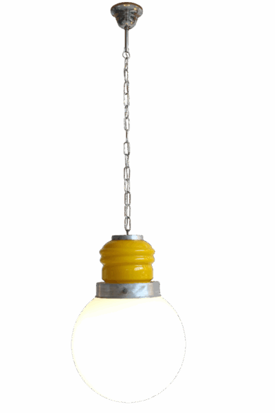 Murano Glass "Bulb" in Yellow and White, Space Age, Italy 1960s - Image 7