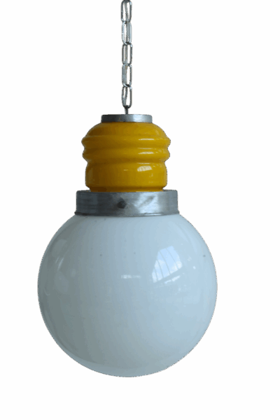 Murano Glass "Bulb" in Yellow and White, Space Age, Italy 1960s - Image 2