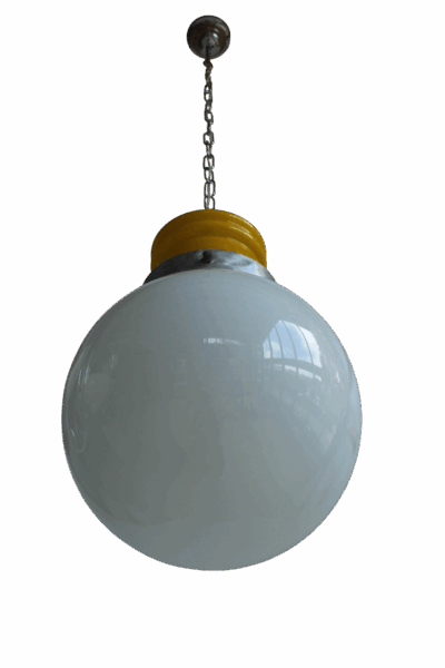 Murano Glass "Bulb" in Yellow and White, Space Age, Italy 1960s - Image 6