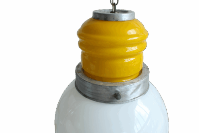Murano Glass "Bulb" in Yellow and White, Space Age, Italy 1960s - Image 4