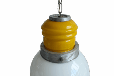 Murano Glass "Bulb" in Yellow and White, Space Age, Italy 1960s - Image 3