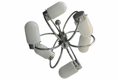 Space Age Chrome-plated Stylish Pendant Ceiling Lamp, 1970s - Image 9