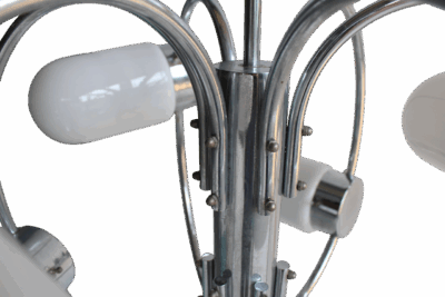 Space Age Chrome-plated Stylish Pendant Ceiling Lamp, 1970s - Image 8