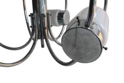 Space Age Chrome-plated Stylish Pendant Ceiling Lamp, 1970s - Image 7