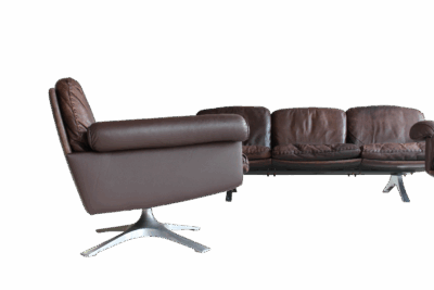 Rich patinated DS 31 leather Lounge Set by De Sede Swiss, 1970s - Image 3