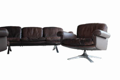 Rich patinated DS 31 leather Lounge Set by De Sede Swiss, 1970s - Image 2