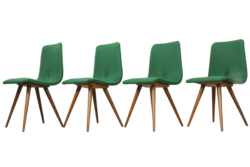 Set of 4 Teak Dining Chairs by van Os, 1950s