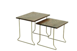 Vintage teak wooden nesting tables by Brabantia