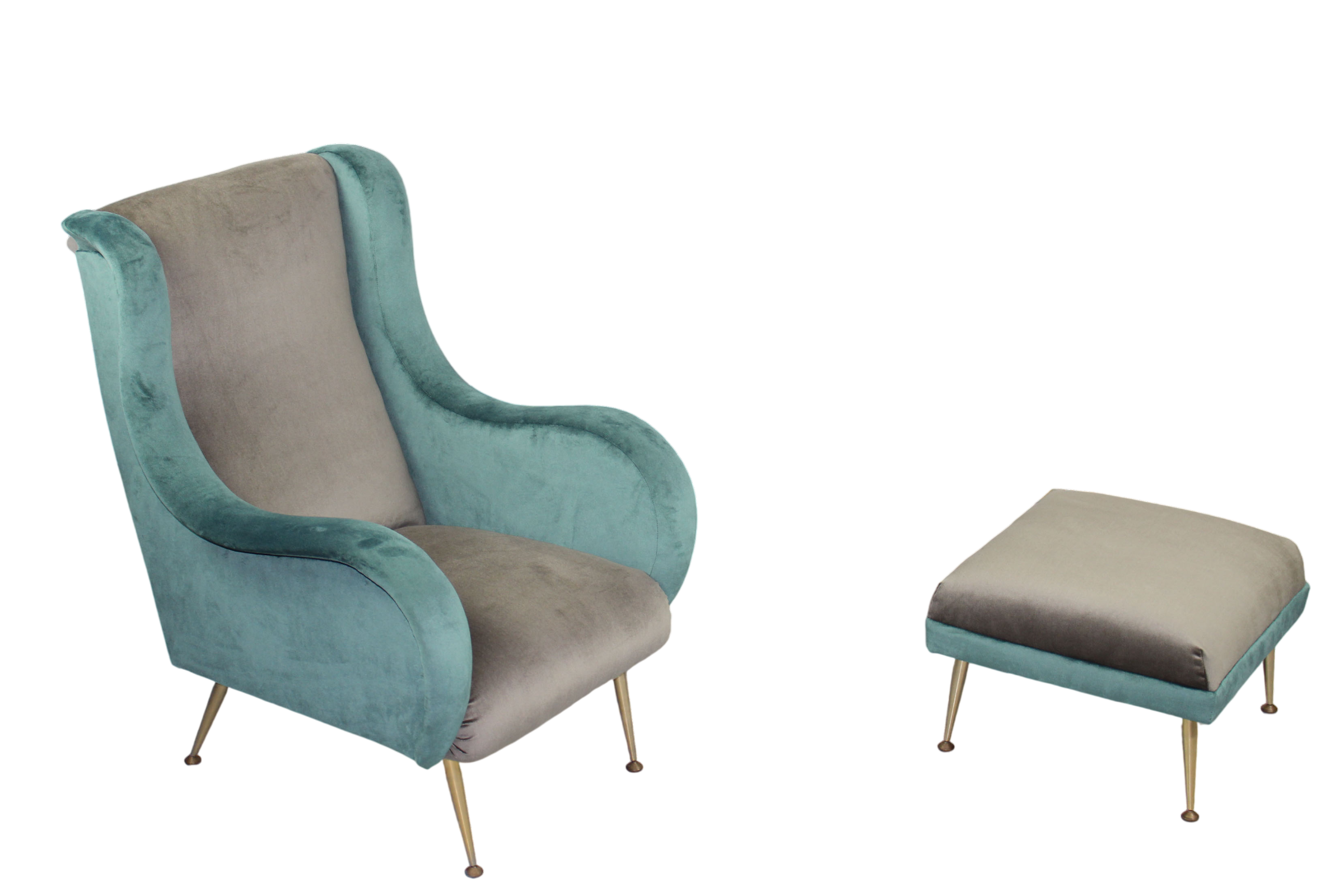 Zanuso Style Chairs Velvet