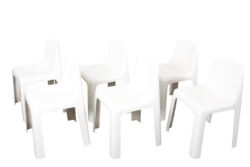 Set of 6 OZOO 700 Fiberglass Dining Chairs by Marc Berthier for Roche Bobois, 1970s