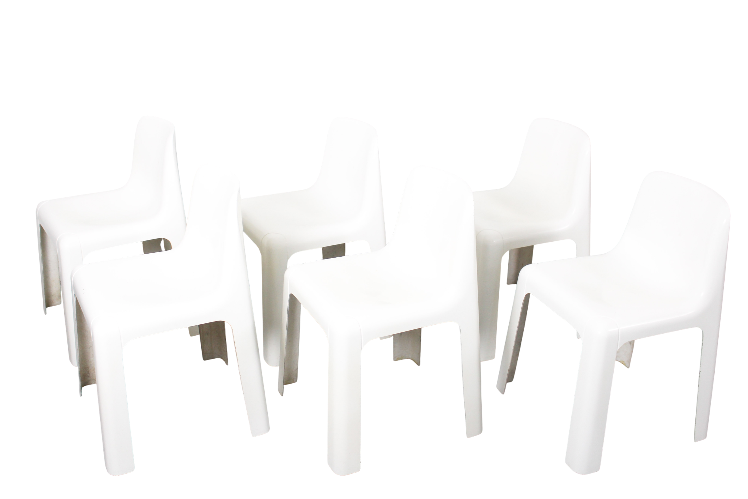 Set of 6 OZOO 700 Fiberglass Dining Chairs by Marc Berthier for Roche Bobois, 1970s