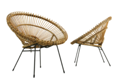 Set of 2 sunburst chairs by Rohe Noordwolde, 1950s