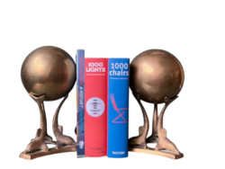 Mid Century Brass Bookends Dolphins with ball, France 1950s