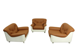 Space Age Fiberglass Lounge Chair in cognac leather, 1970s