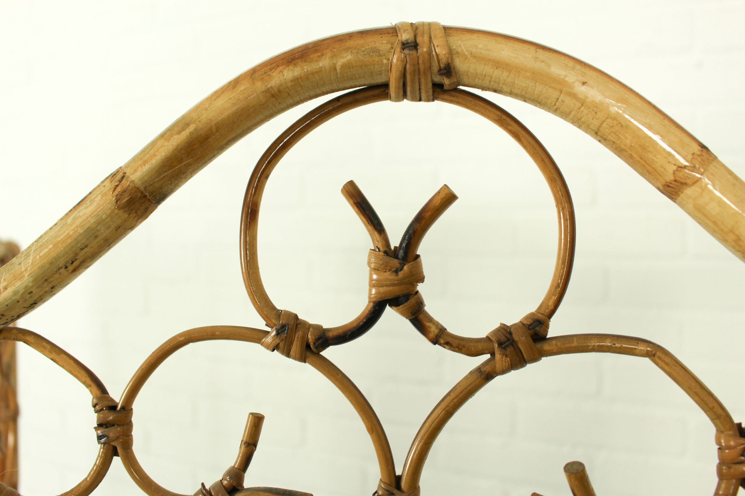 Vintage Rattan Room Divider – Ornate Folding Screen (1970s) - Image 7