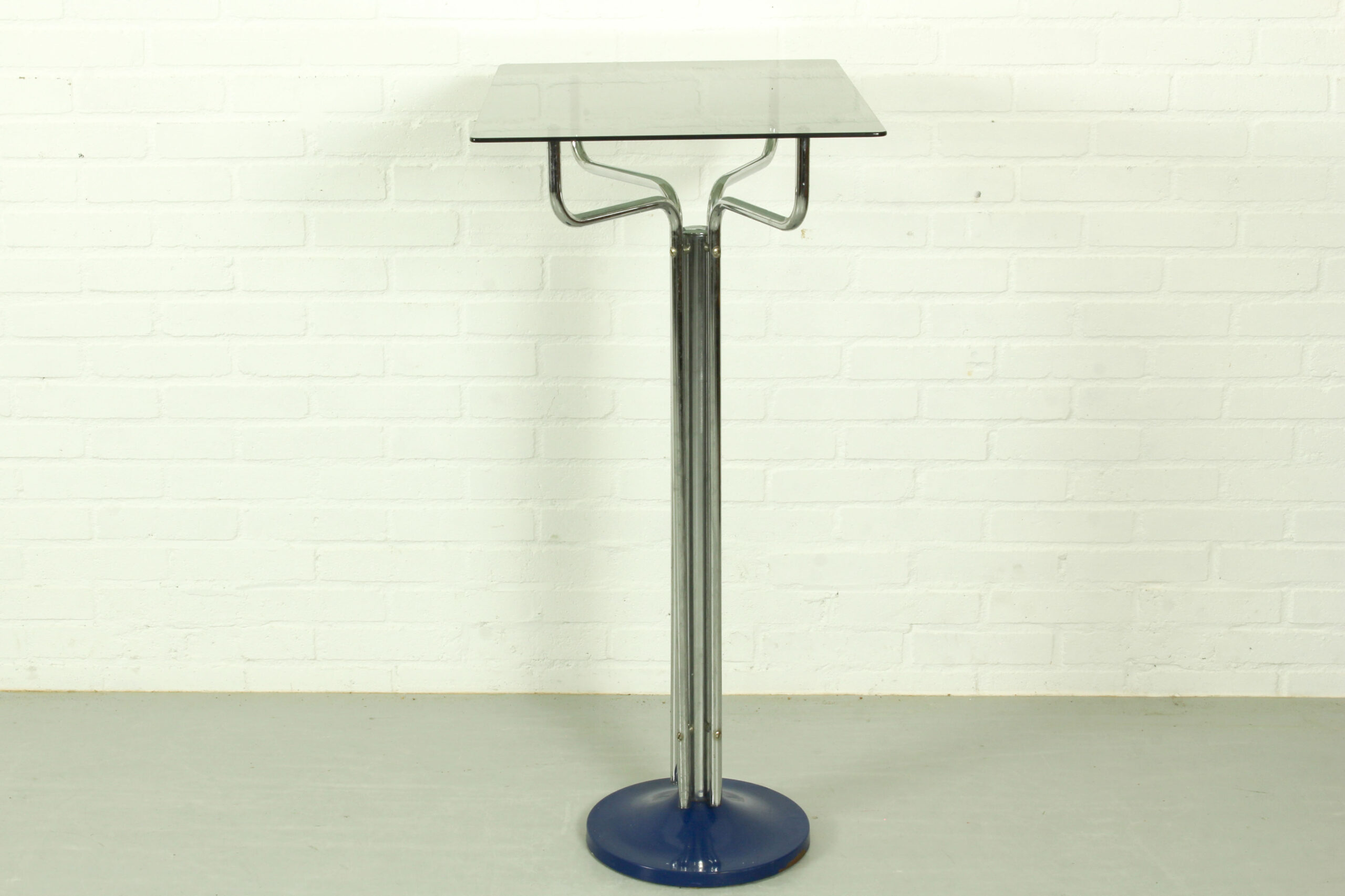Vintage Chrome Plated Console Table with Glass Top – 1970s Modernist Design - Image 5