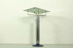 Vintage Chrome Plated Console Table with Glass Top – 1970s Modernist Design