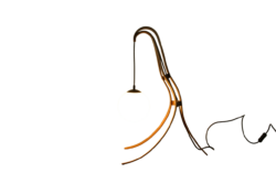 Sculptural Table Lamp with Vintage Globe